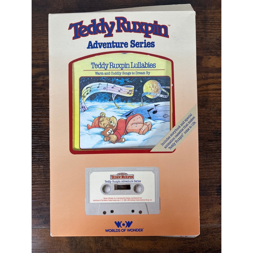 Vintage 1986 Teddy Ruxpin Lullabies Book and Cassette Worlds of Wonder 00502